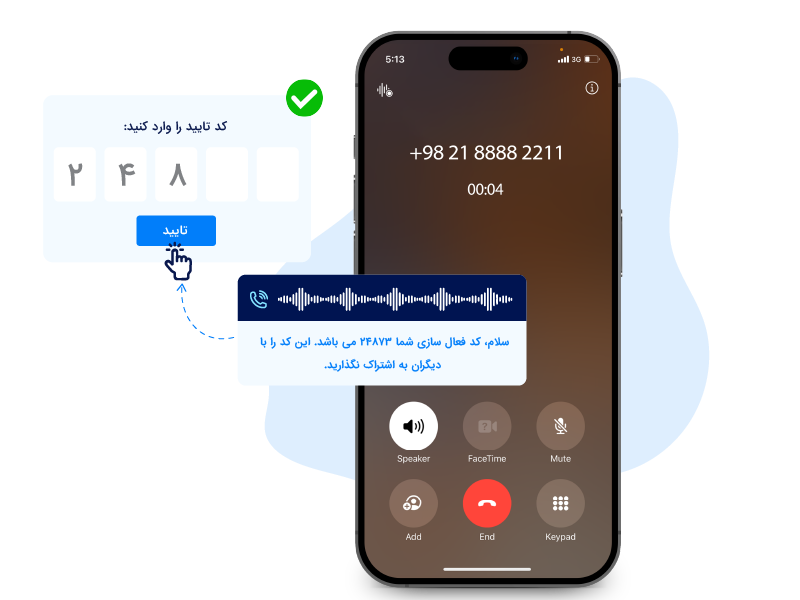 حفظ امنیت رمز یک‌ بار مصرف (OTP) با تماس صوتی